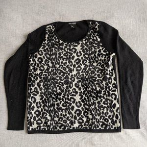 Club Monaco - Black & White Leopard Print Sweater